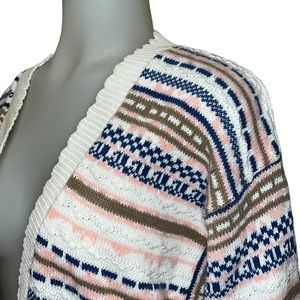 Vintage Cotton/Acrylic Textured Cardigan Sweater~S/M~See Measurements